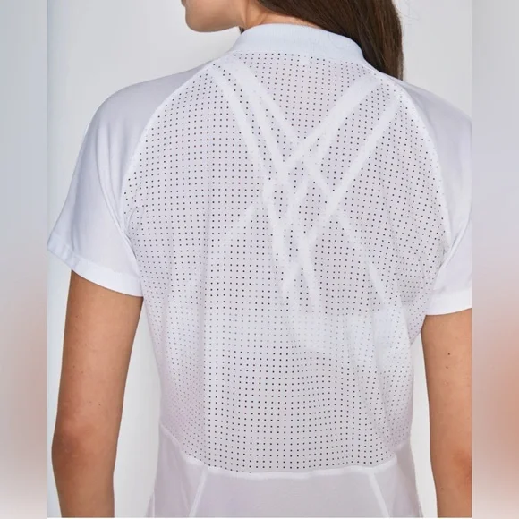 L'Etoile Sport Mesh Zip Performance Mini Dress  Med White Preppy Tennis NWOT - Picture 4 of 5